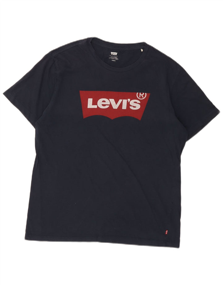 Levi's T-Shirt Graphique Homme Bleu Marine Moyen Coton