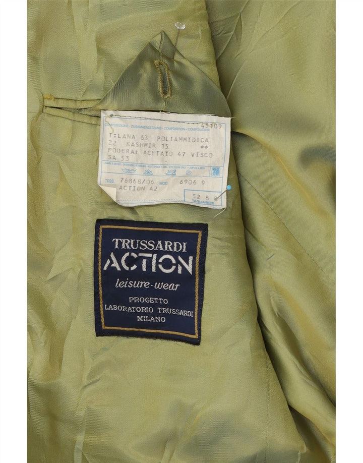 Trussardi Veste Blazer 2 Boutons Homme IT 52 XL Vert Laine