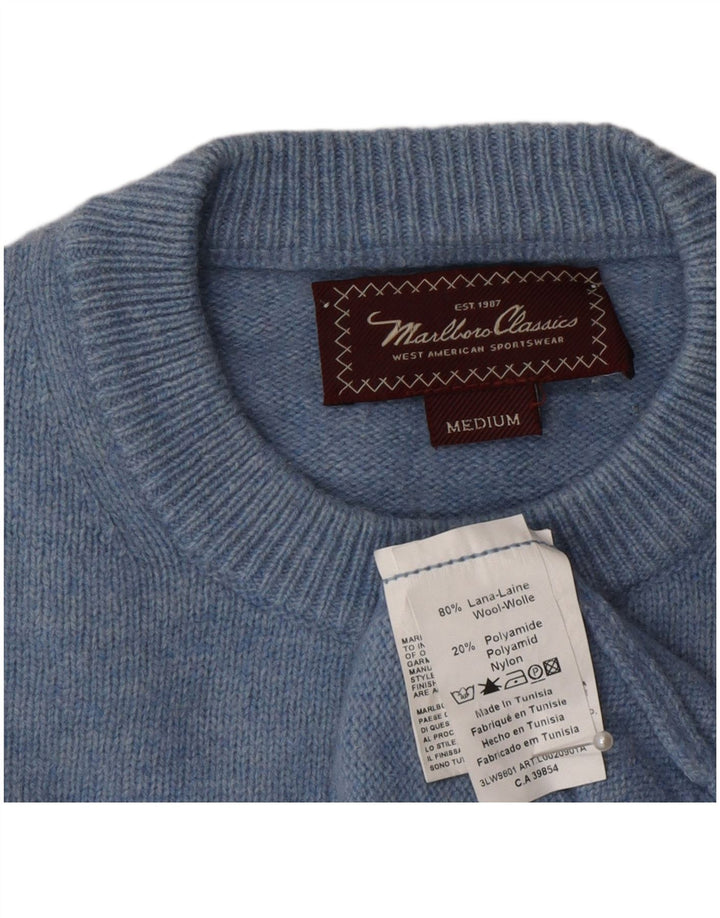 Marlboro Classics Pull col rond homme en laine bleu moyen