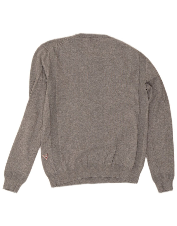 Guess Pull graphique à col rond pour homme XS Gris Coton