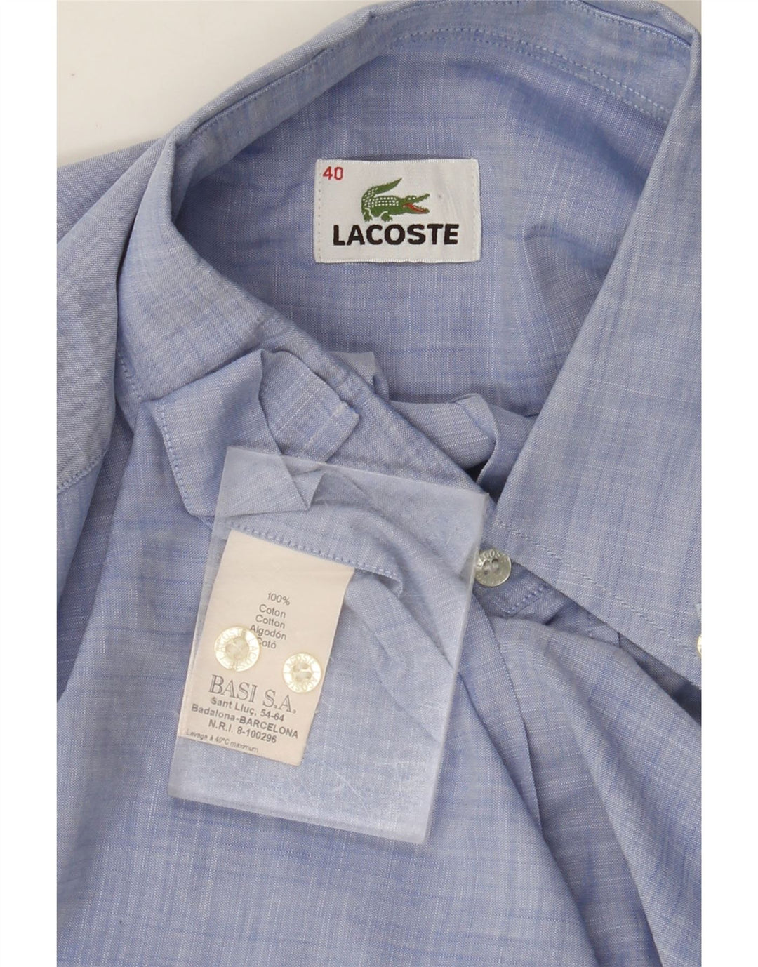 LACOSTE Chemise à manches courtes homme taille 40 coton bleu moyen