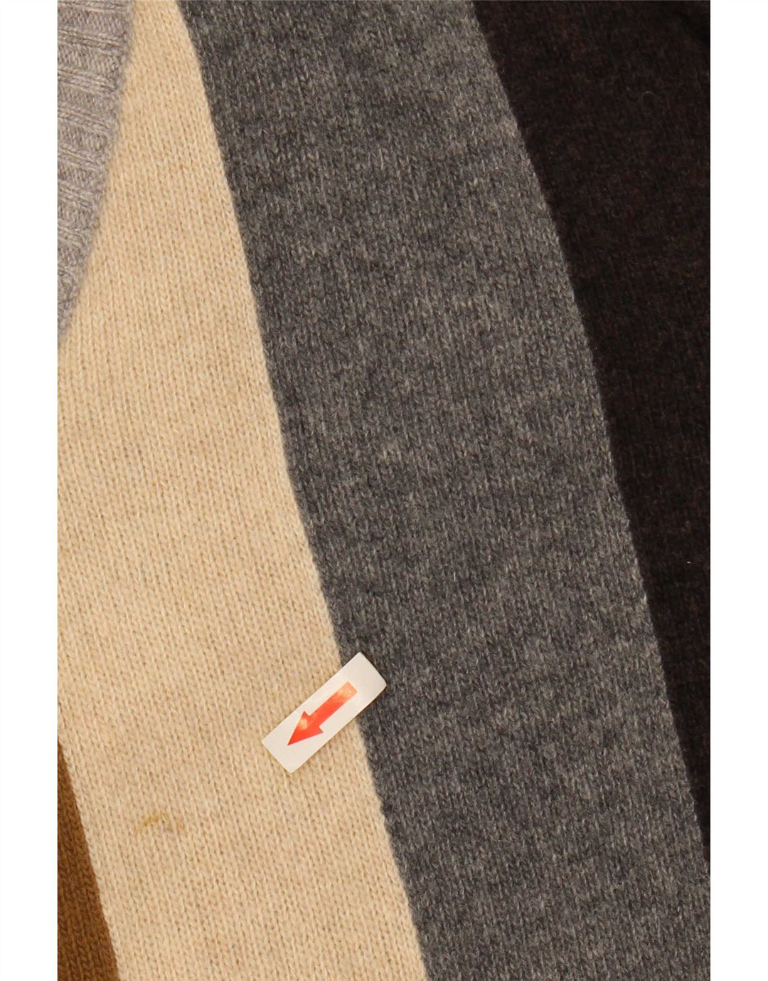 Benetton Pull Col V Homme Large Rayé Multicolore