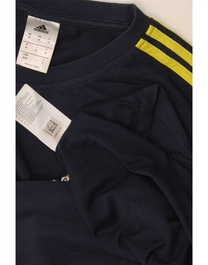 Adidas Climalite Graphic Top à manches longues en coton bleu marine moyen pour homme