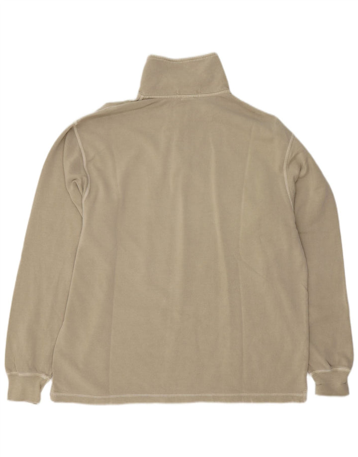 Lands End Sweat-shirt coupe classique à col zippé pour homme UK 38/40 Beige moyen