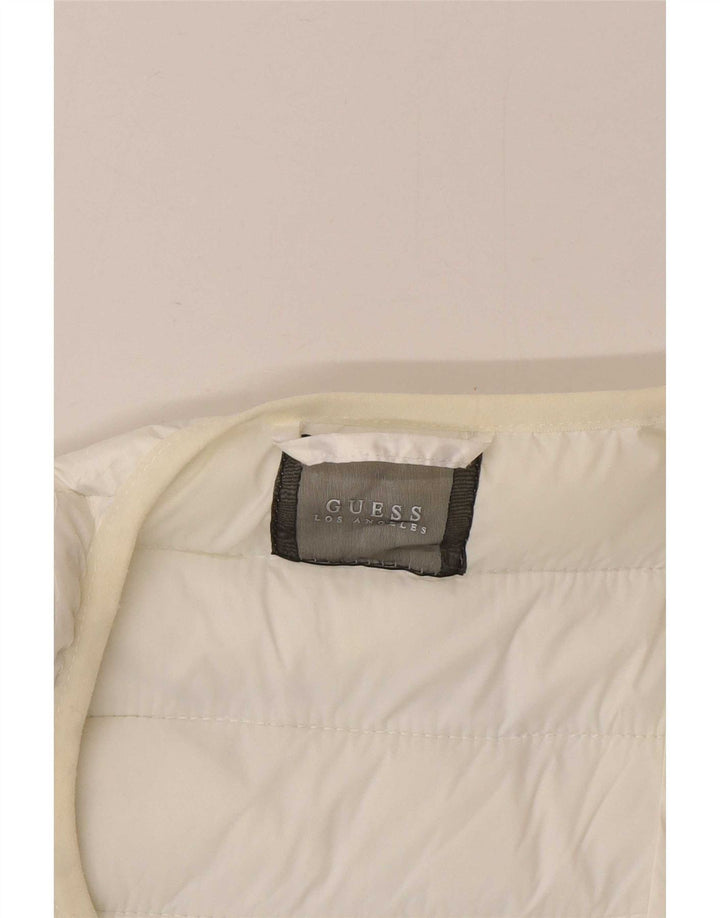 Guess Veste matelassée pour femme UK 6 XS Blanc à pois en polyester