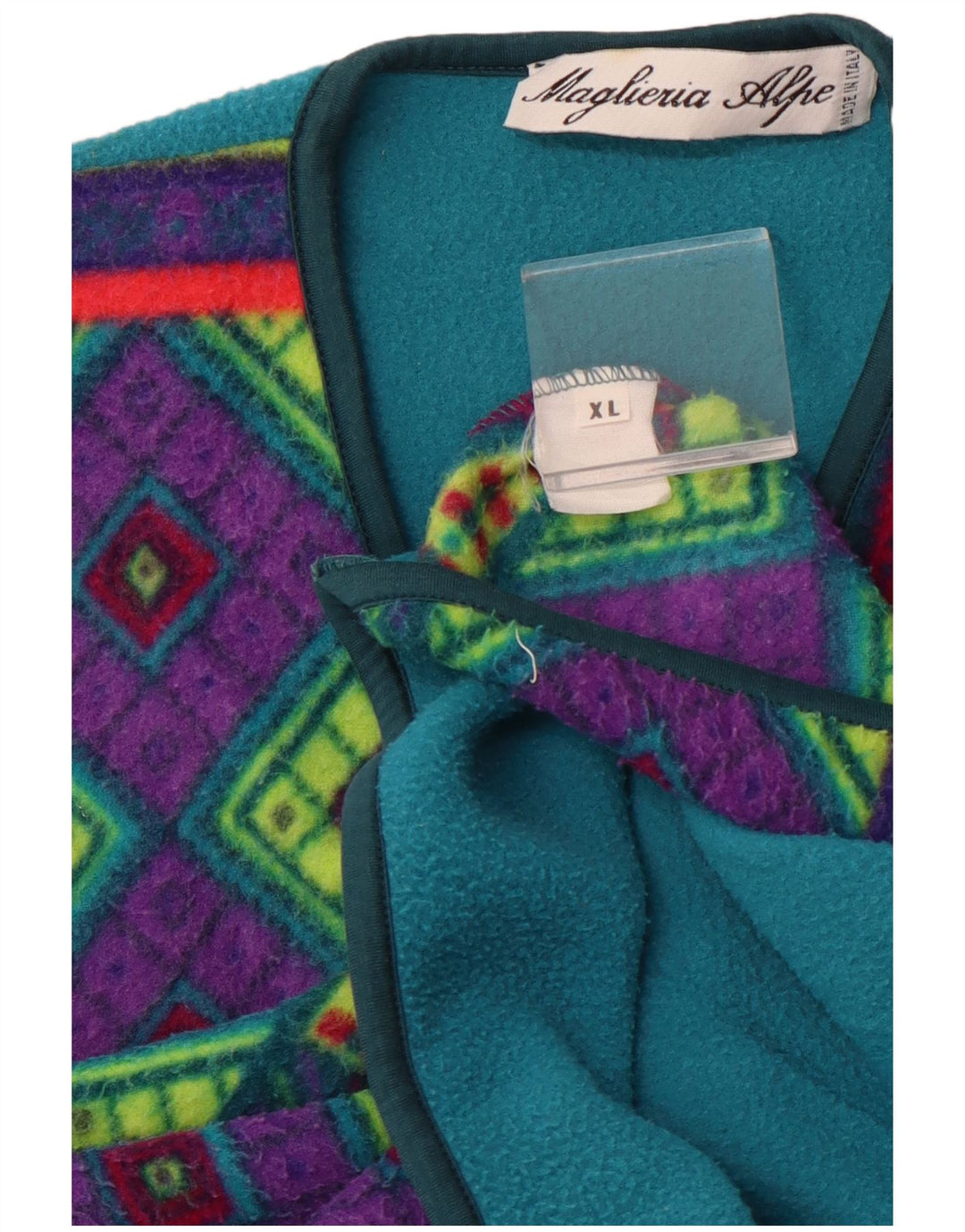 VINTAGE Gilet polaire homme UK 42 XL Géométrique multicolore