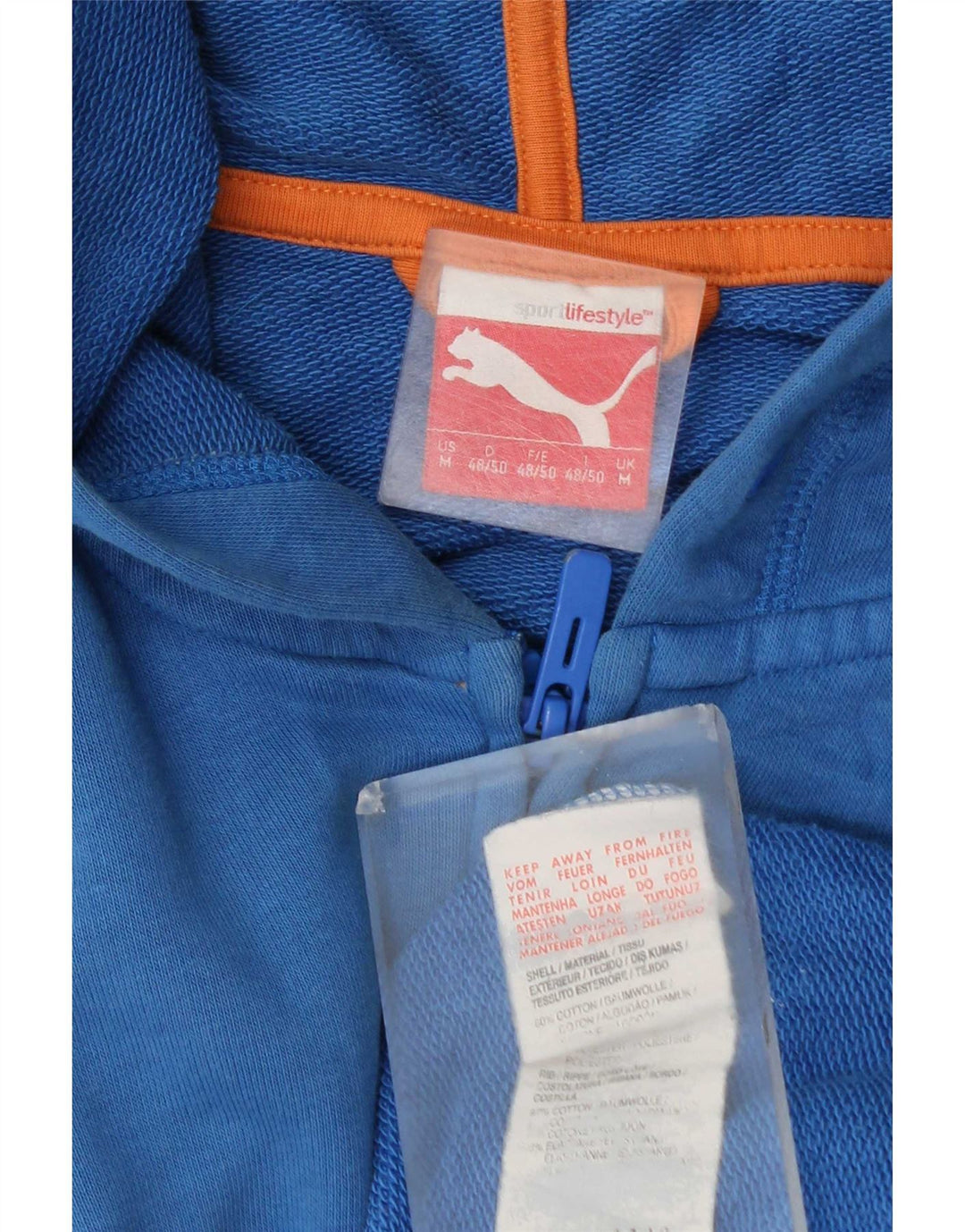 Puma Sweat à Capuche Graphic Zip Homme Bleu Moyen Coton