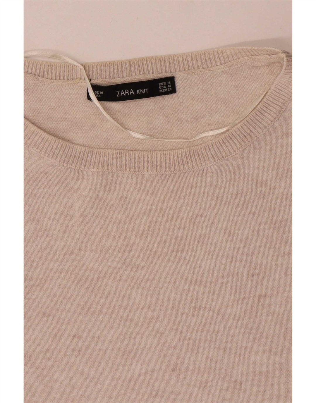 Zara Pull surdimensionné à col bateau pour femme UK 14 Beige moyen
