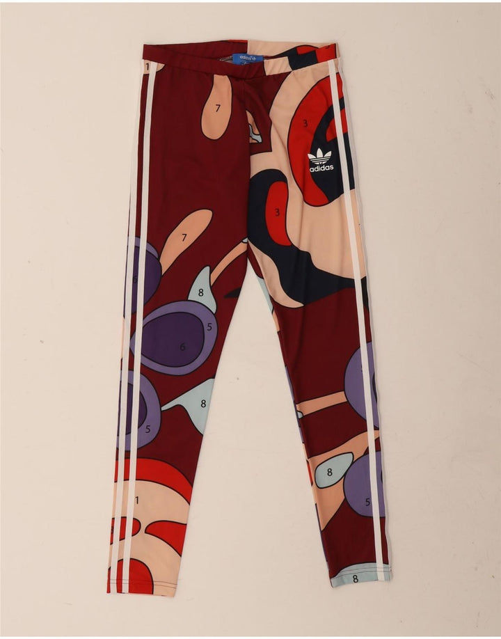 Adidas Legging Rita Ora à motif abstrait pour femme UK 10 Petit Bordeaux
