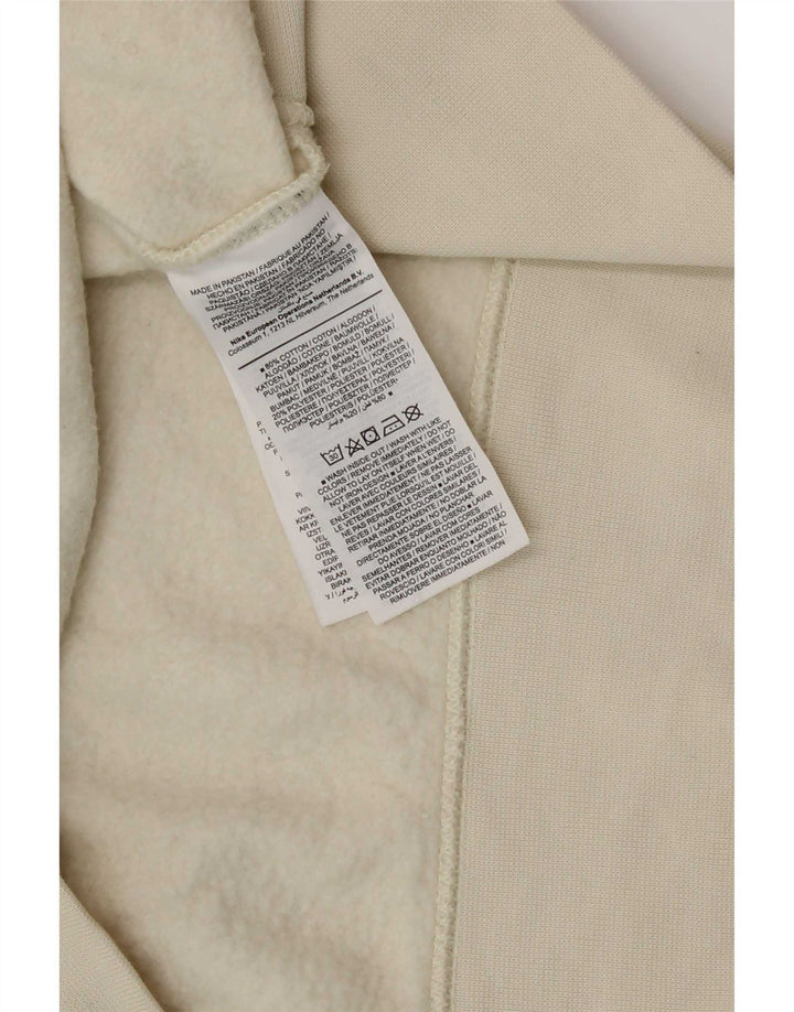 Nike Sweat-shirt court surdimensionné pour femme UK 14 en coton blanc cassé moyen