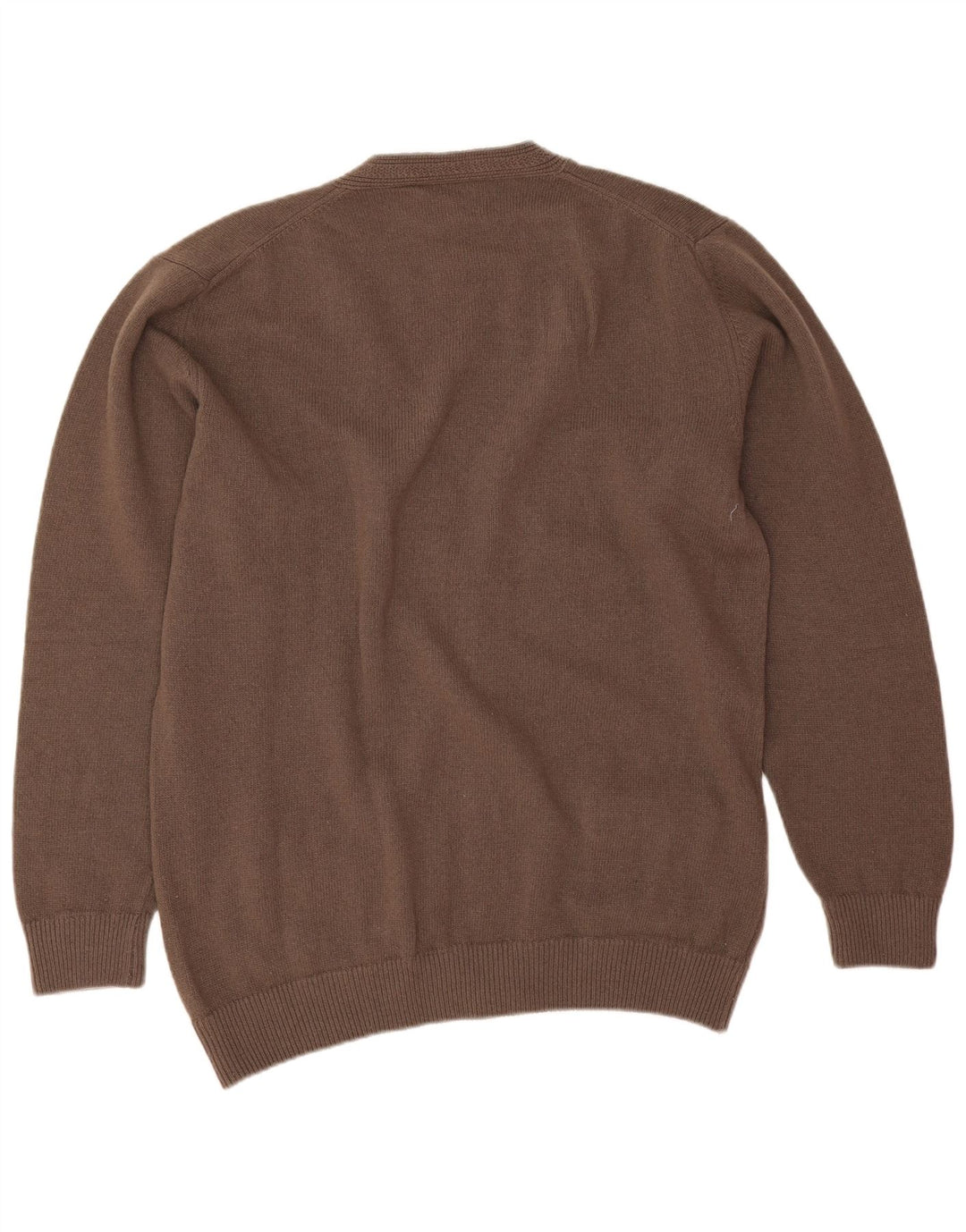vintage Mens Cardigan Pull 2XL Laine Brune