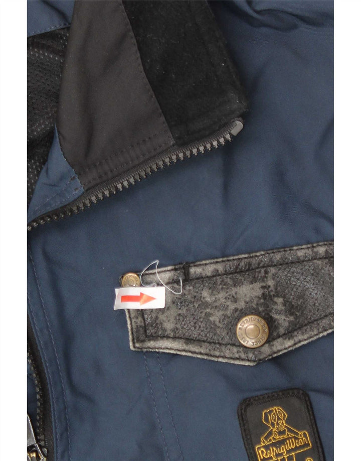 Refrigiwear Veste de Pluie Homme UK 36 Petit Bleu Marine Colorblock Polyamide