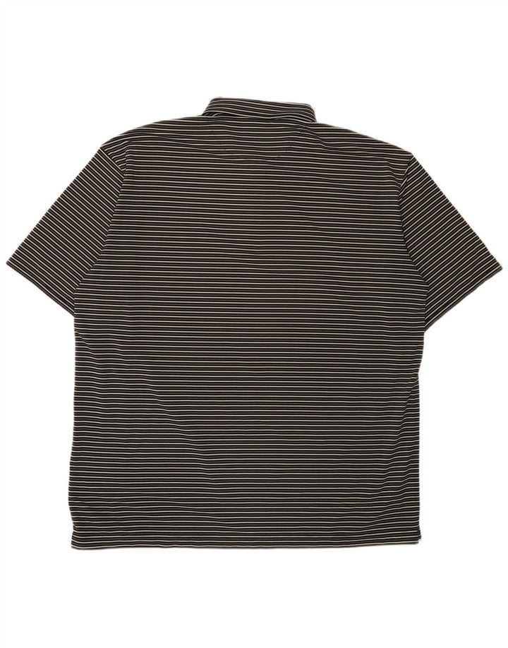 Nike Polo Dri Fit pour homme en polyester à fines rayures Noir 3XL