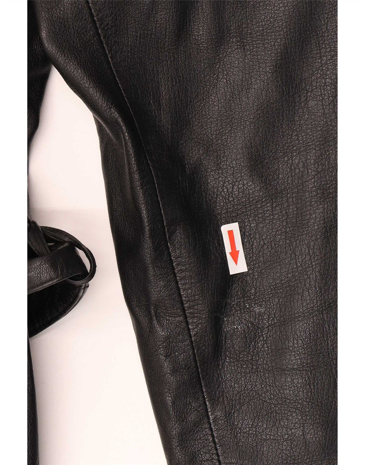 Madeleine Veste en cuir double boutonnage pour femme UK 12 Medium Noir
