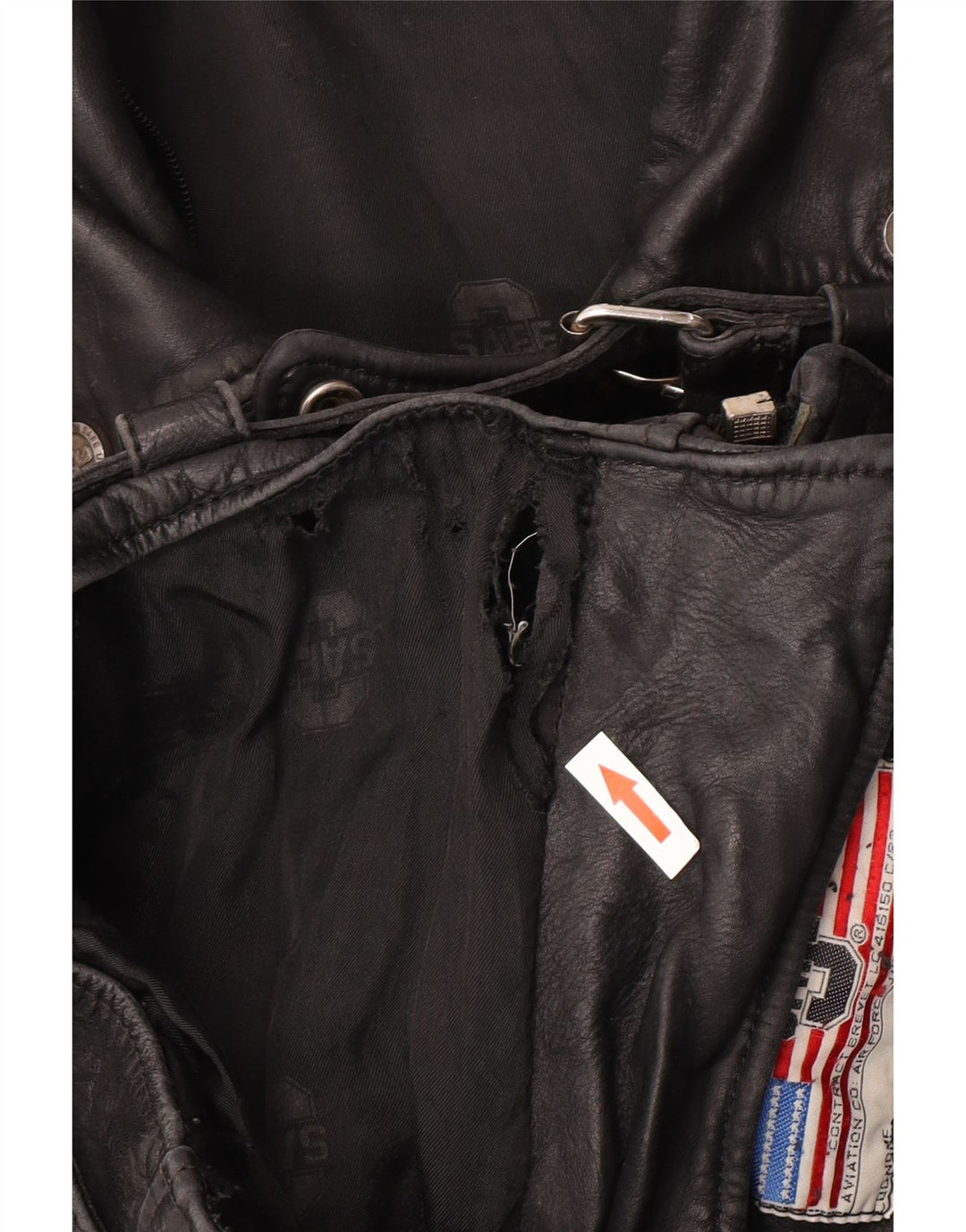 vintage Womens Crop Leather Biker Jacket UK 12 Cuir noir moyen