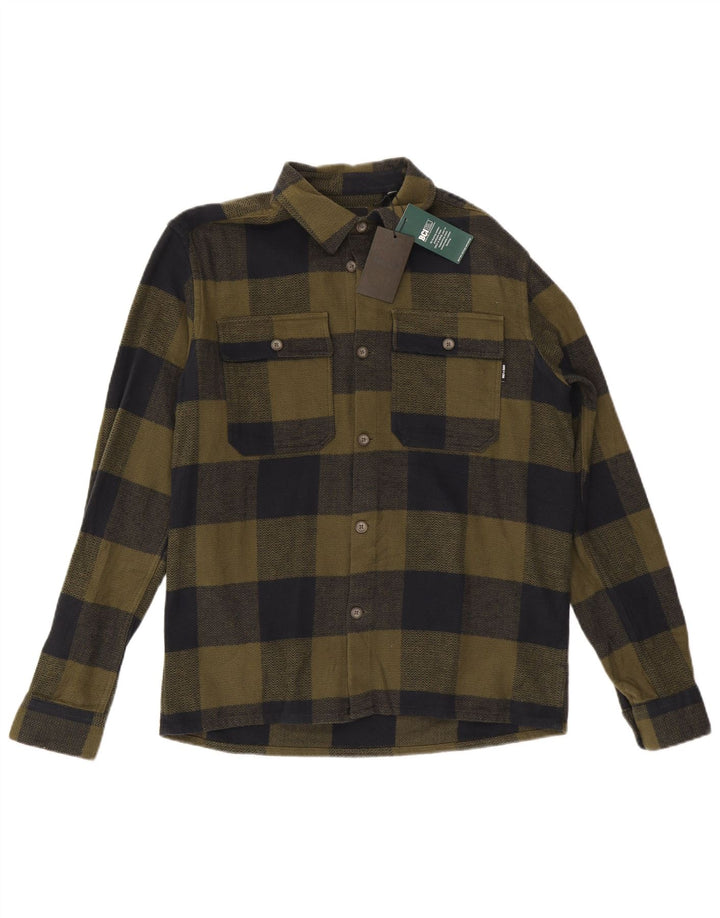 Only & Sons Surchemise en Flanelle Homme Kaki Moyen à Carreaux en Coton