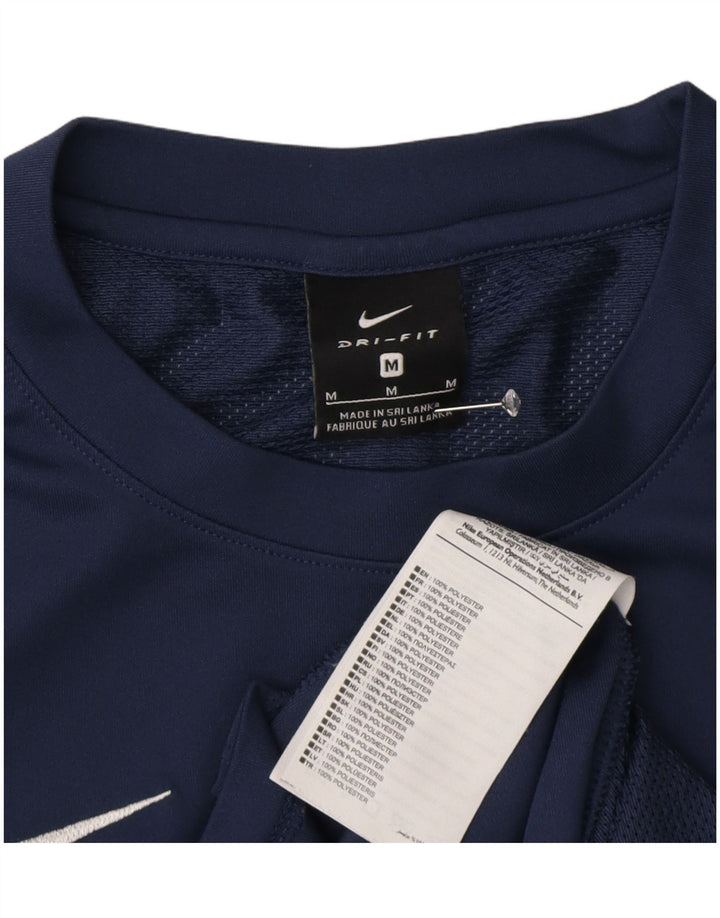 Nike Hommes Dri Fit T-Shirt Haut Bleu Marine Colorblock Polyester