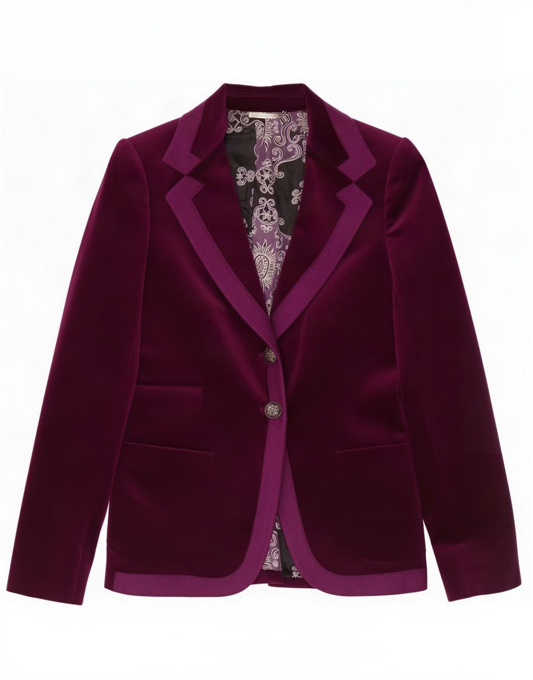 Massimo Dutti Veste blazer en velours à 2 boutons pour femme EU 36 XS en coton marron