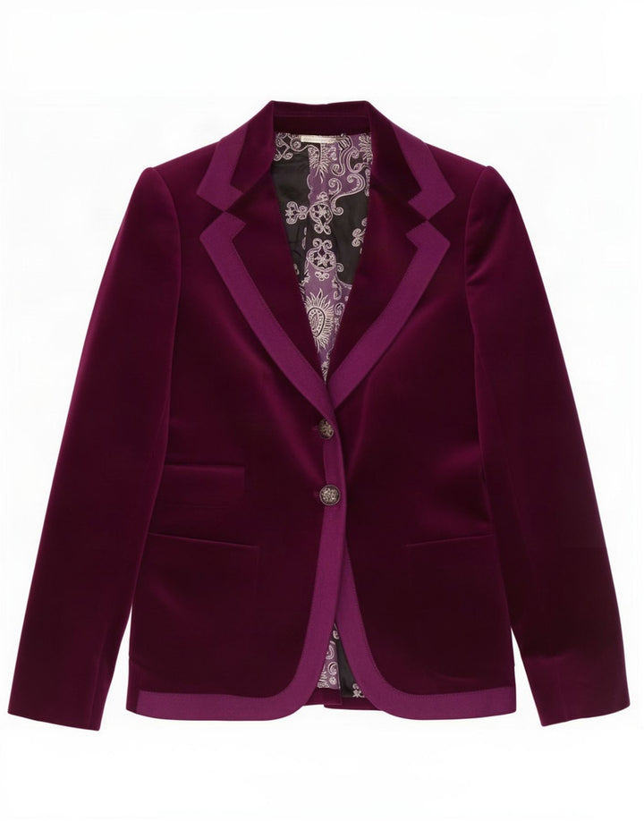 Massimo Dutti Veste blazer en velours à 2 boutons pour femme EU 36 XS en coton marron