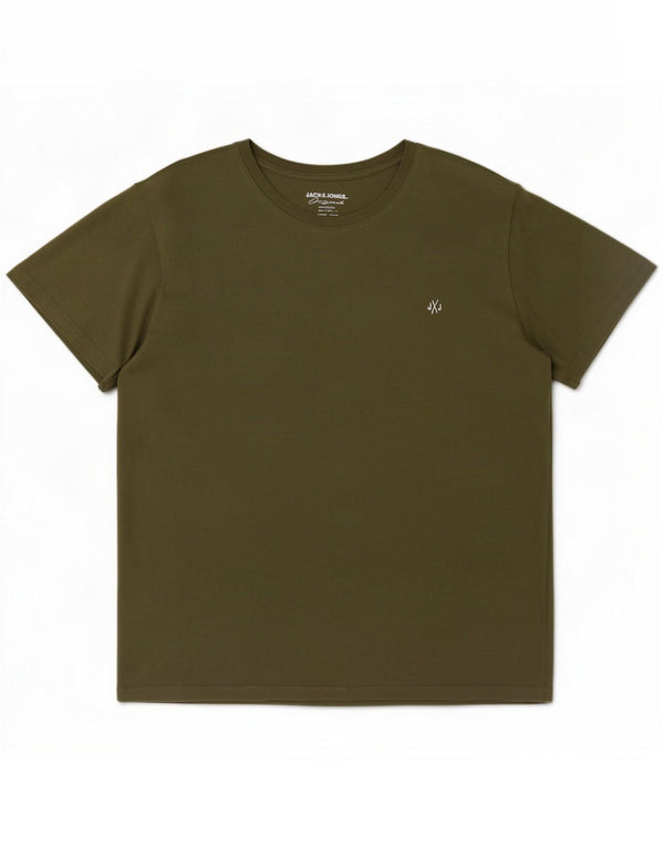 Jack & Jones T-Shirt Homme Haut Large Kaki Coton