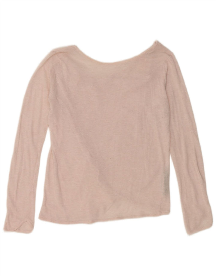 Zara Pull col bateau pour femme UK 12 Polyester rose moyen