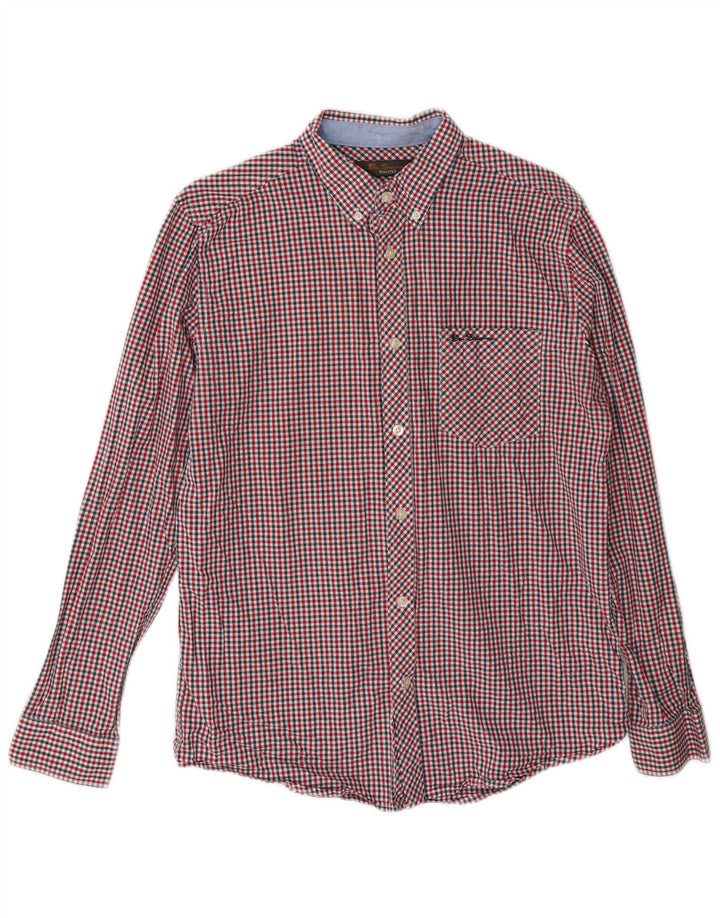 Ben Sherman Chemise Regular Fit Homme Rouge Moyen Vichy Coton