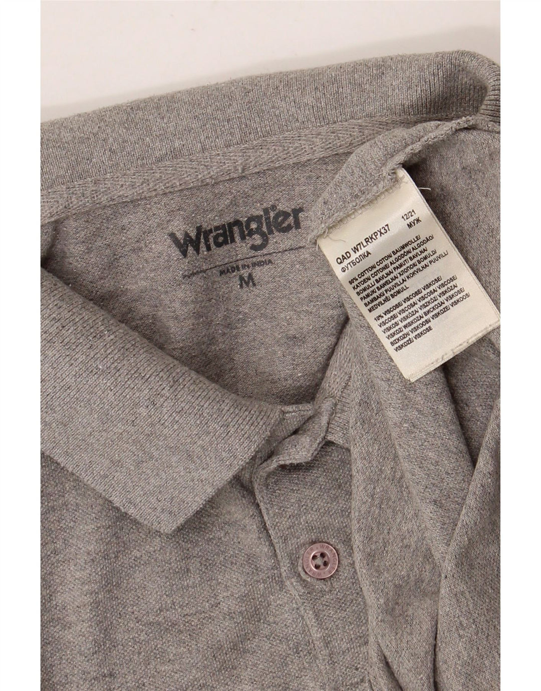 WRANGLER Polo Homme Gris Moyen Chiné Coton