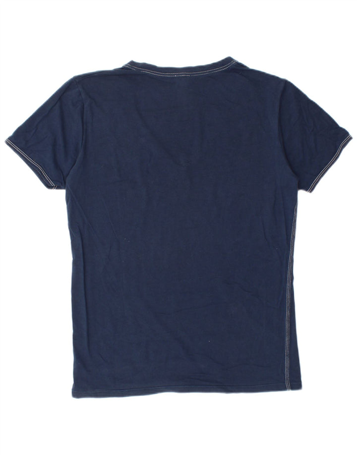 Diesel Homme T-Shirt Top Petit Bleu Marine Coton