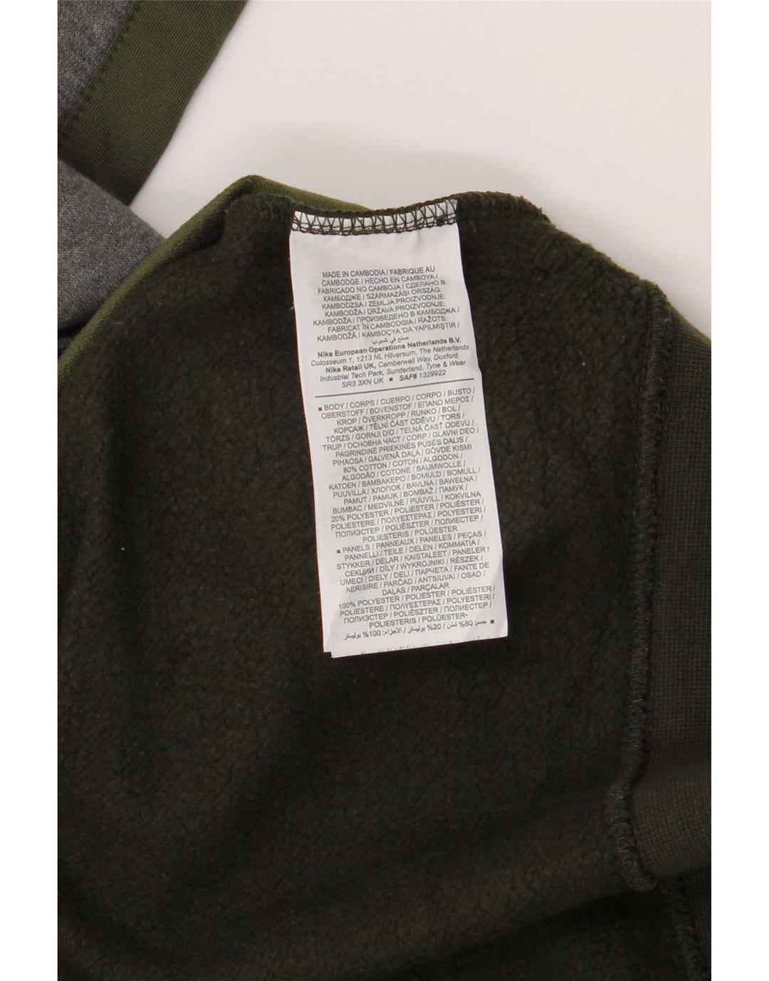Nike Sweat-shirt graphique en coton color block kaki moyen pour homme