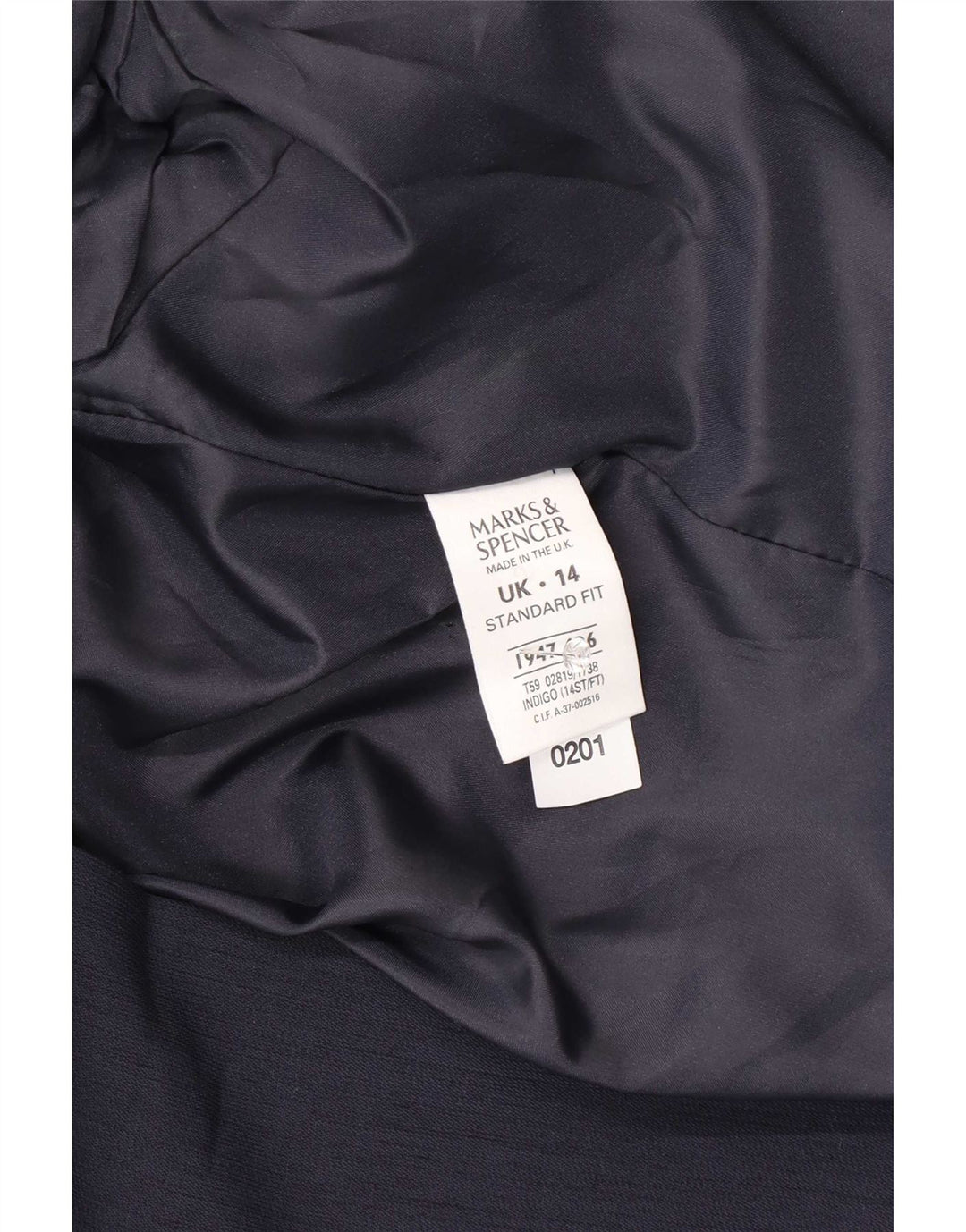 Marks & Spencer Veste Blazer Femme UK 14 Large Bleu Marine Polyester