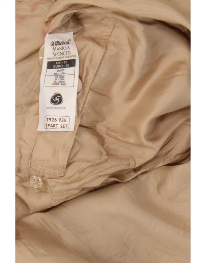 Marks & Spencer Manteau croisé pour femme UK 12 Laine beige moyen