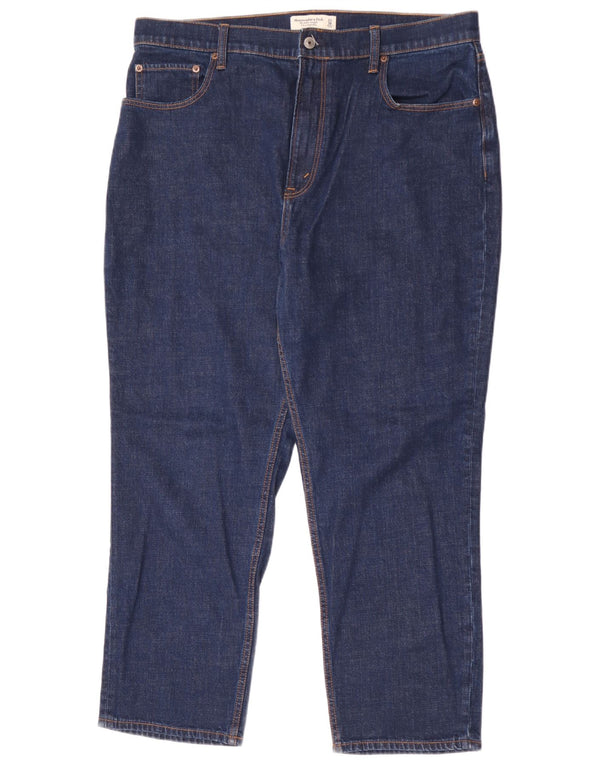 Abercrombie & Fitch Jean droit Curve pour femme US 16 2XL W33 L27 Bleu