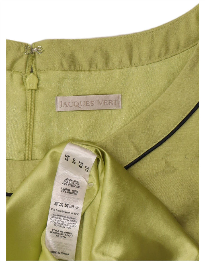 Jacques Vert Robe fourreau sans manches pour femme UK 18 XL Vert Polyester