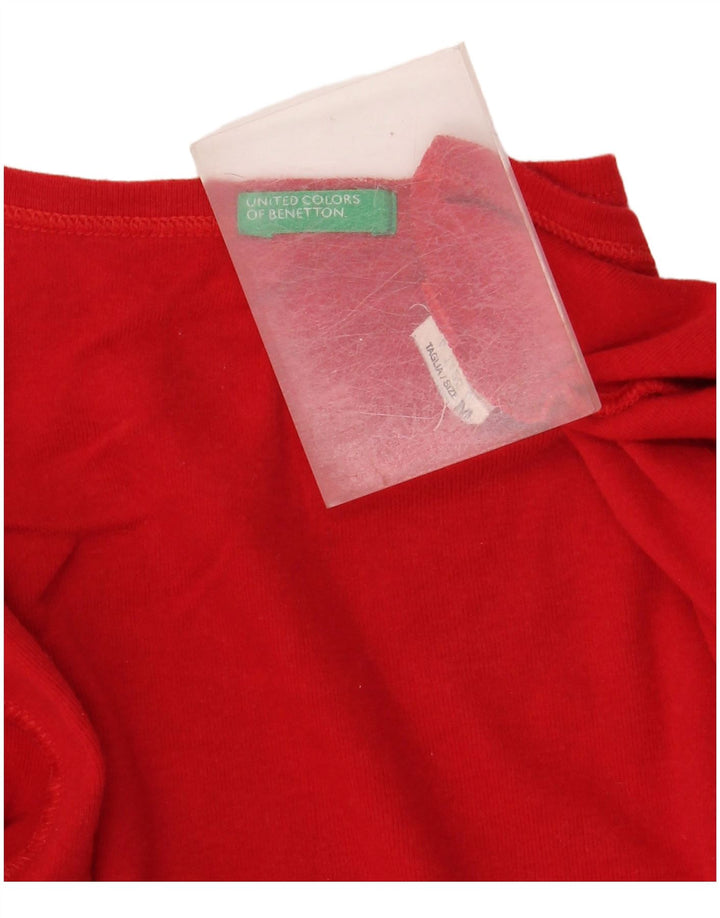 BENETTON T-Shirt Femme Top UK 14 Rouge Moyen