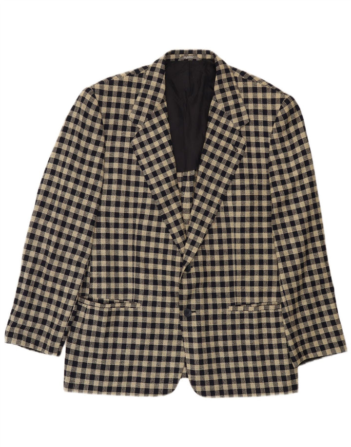 Byblos Veste blazer à 2 boutons pour homme IT 50 en laine à carreaux noirs