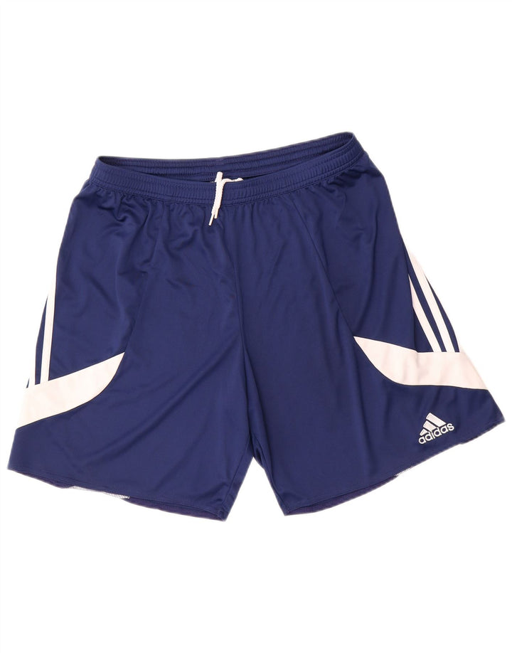 Adidas Short de sport Climalite pour homme en polyester color block Bleu marine Taille L