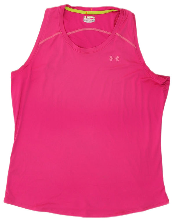 Under Armour Heat Gear Débardeur Femme UK 18 XL Rose Polyester