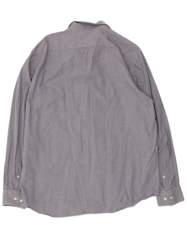 Hugo Boss Chemise coupe régulière pour homme Taille 44 17 1/2 XL Pied-de-poule bleu