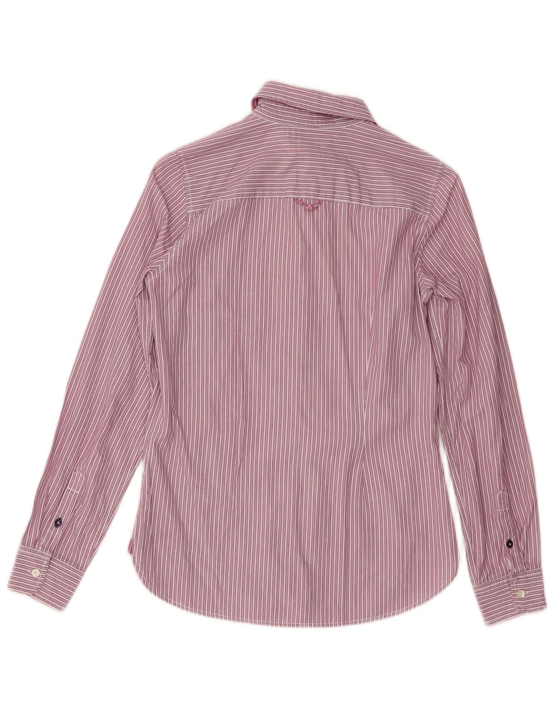 Tommy Hilfiger Chemise ajustée à volants sur le devant pour femme US 4 Petites rayures violettes