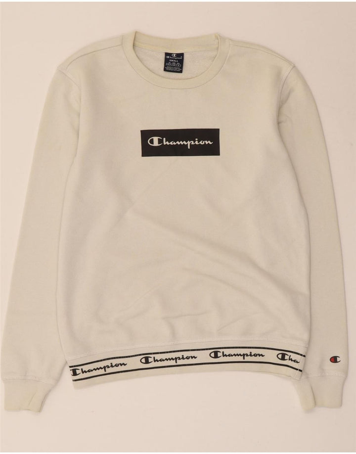 CHAMPION Sweat-Shirt Graphique Homme Petit Coton Blanc