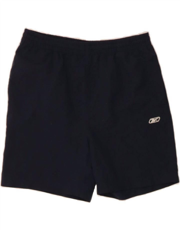 REEBOK Boys Sport Shorts 13-14 Years Large Navy Blue Polyester Vintage Reebok and Second-Hand Reebok from Messina Hembry 