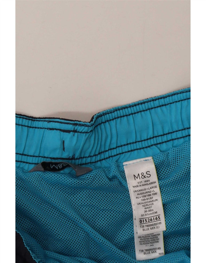 Marks & Spencer Short de bain pour homme en polyester color block grand bleu