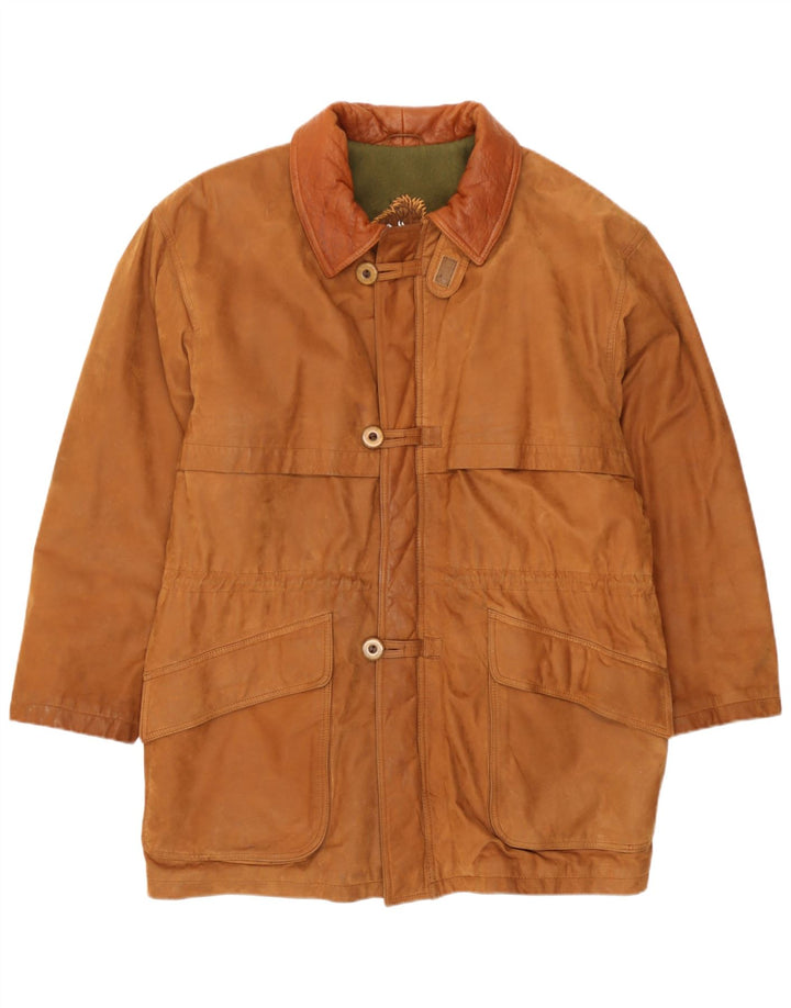 veste coupe-vent en cuir vintage pour homme IT 46 Petit cuir marron