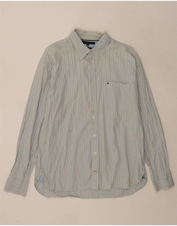 Tommy Hilfiger Chemise Homme XL Bleu Rayé Coton