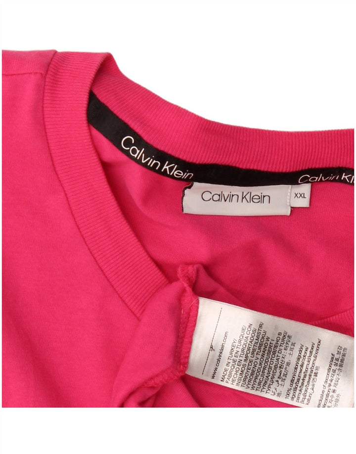 Calvin Klein T-shirt graphique pour femme en coton rose 2XL