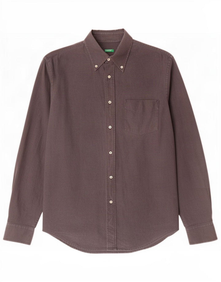 Benetton Chemise Homme Gris Moyen