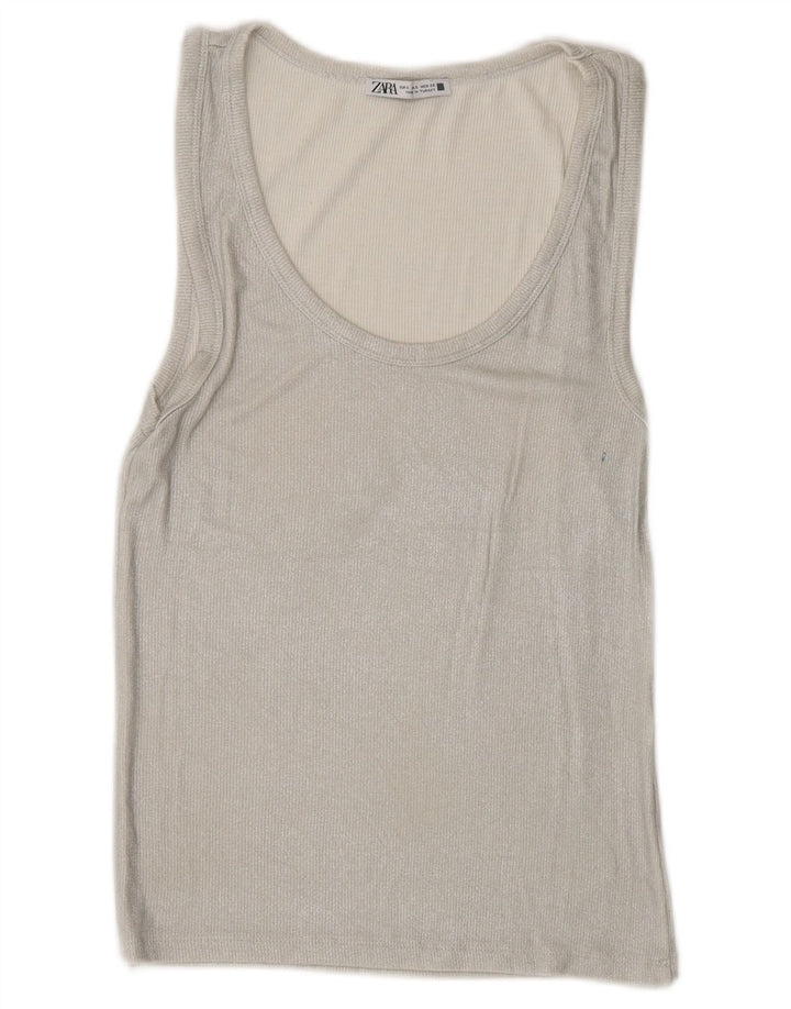 Zara Femme Débardeur UK 8 Small Argent
