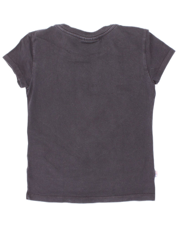 Blauer T-Shirt Graphique Fille 9-10 Ans Noir