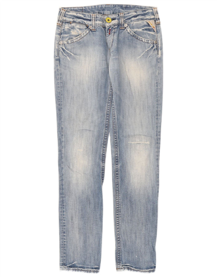 Replay Jean Slim Déchiré Femme W27 L32 Bleu Coton