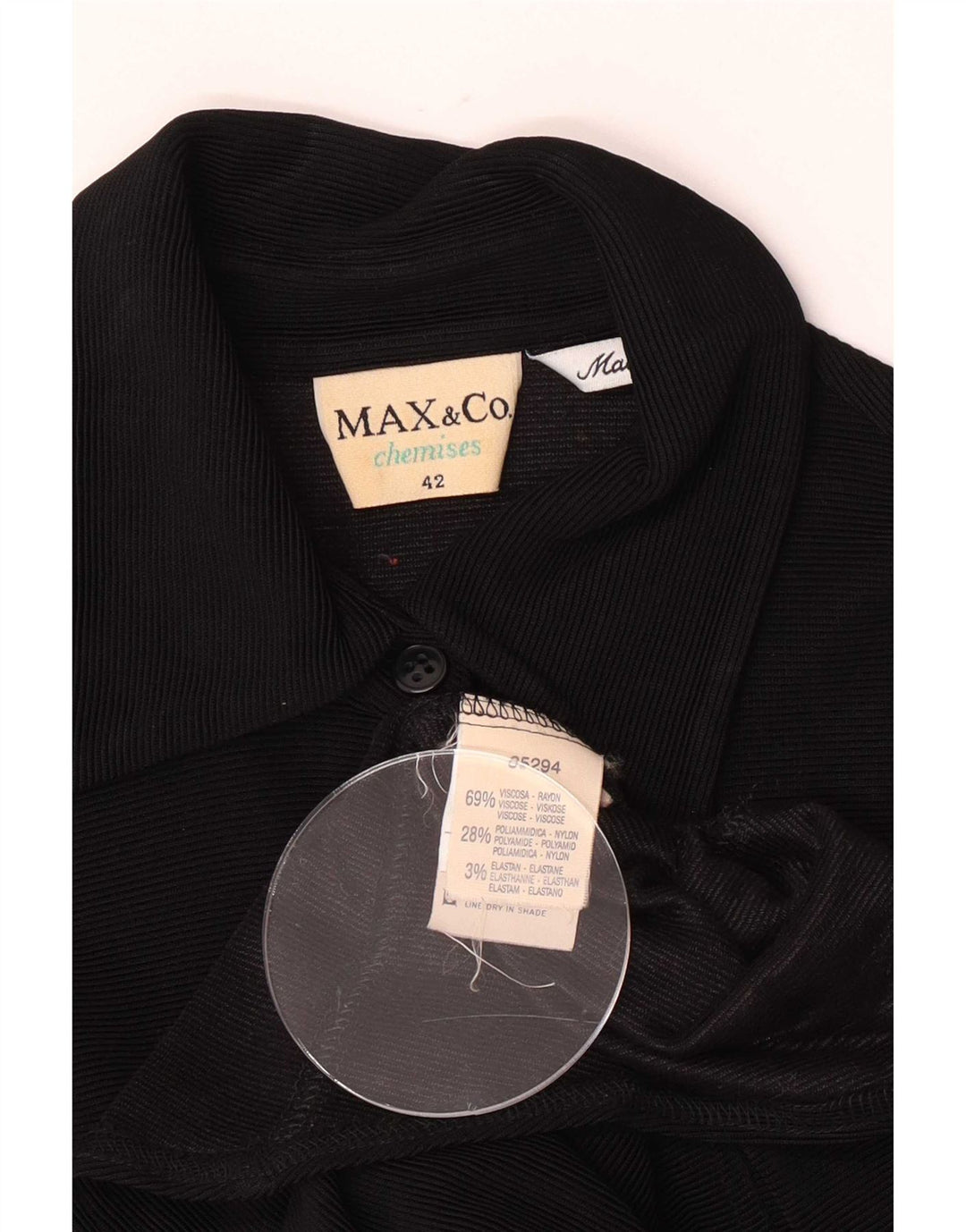 Max & Co. Chemise femme IT 42 Medium Black Viscose